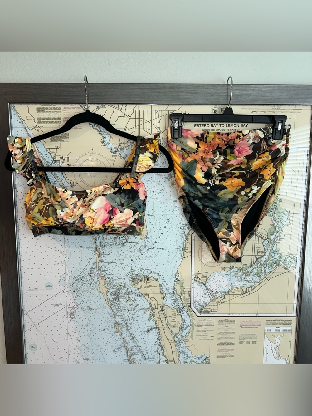 Albion Floral High-Rise Bikini Set - Black Multi-Color